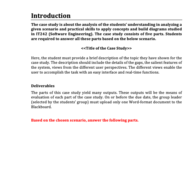 content of introduction in case study