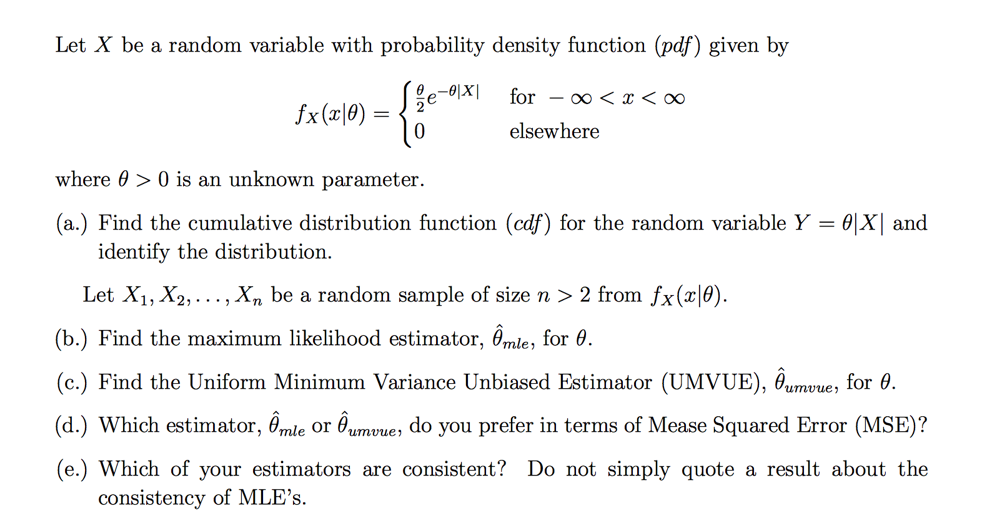 Solved Let X be a random variable with probability density | Chegg.com