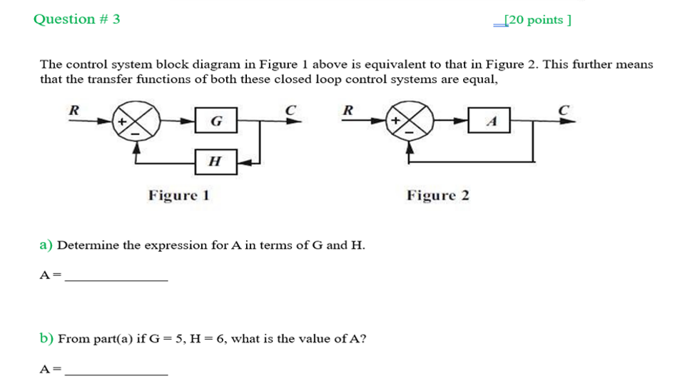 Solved The Control System Block Diagram In Figure 1 Above Is | Chegg.com