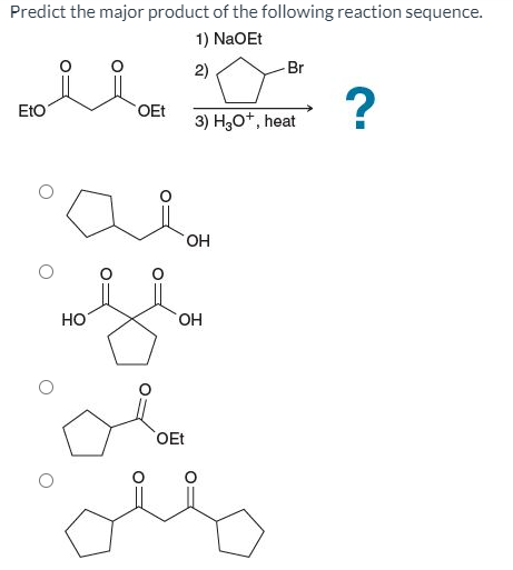 Solved Predict The Major Product Of The Following Reaction 