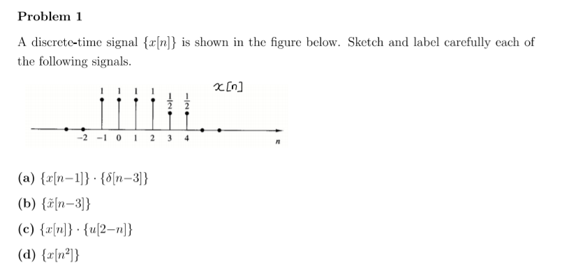 Solved Problem 1 A Discrete Time Signal {x[n]} Is Shown In