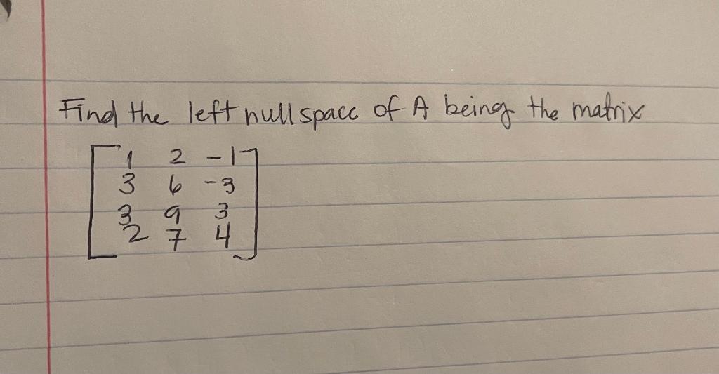 how to find the left nullspace of a matrix