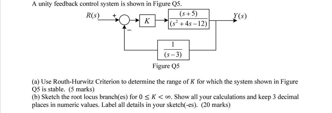 Solved (a) Use Routh-Hurwitz Criterion to determine the | Chegg.com