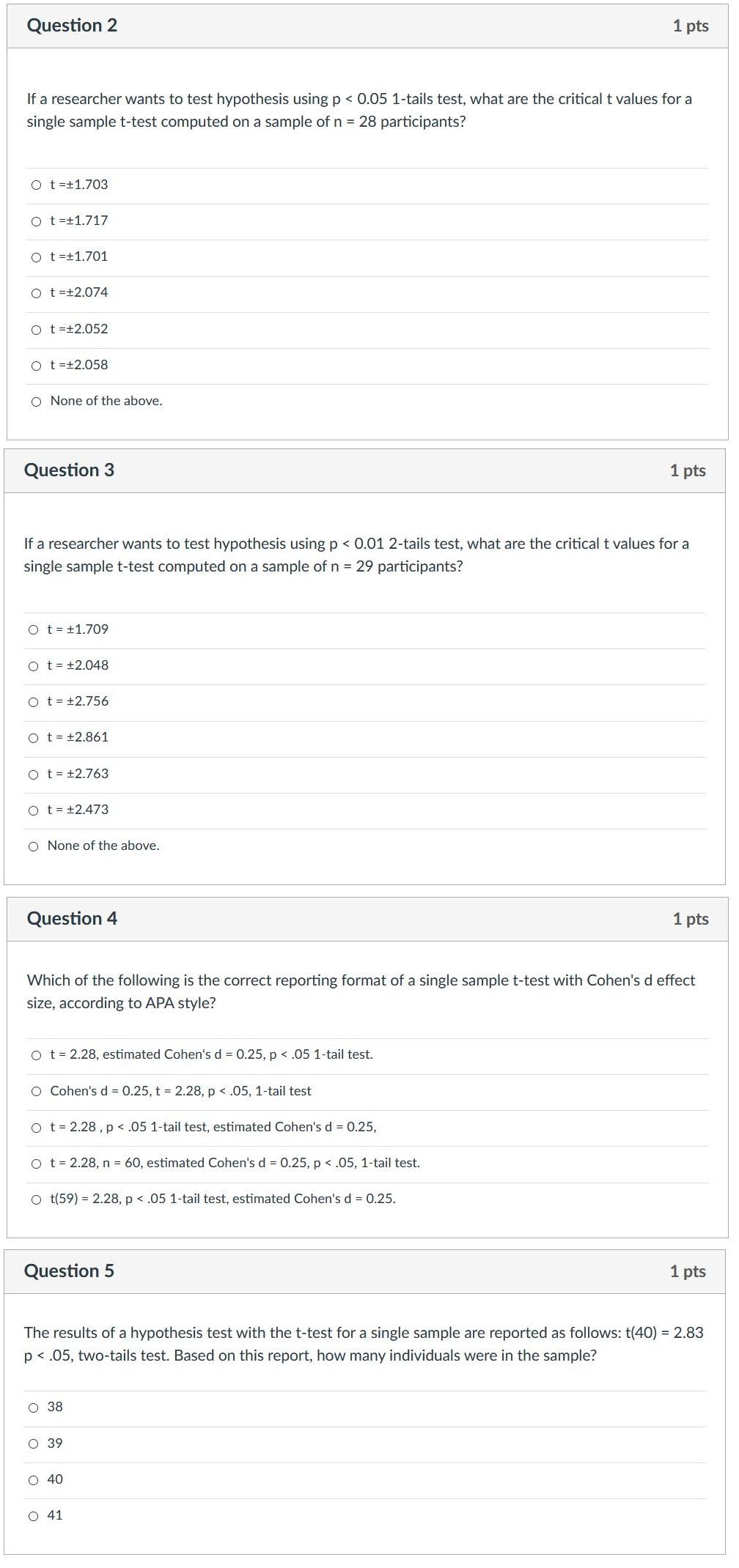 Solved Question 2 1 pts If a researcher wants to test | Chegg.com