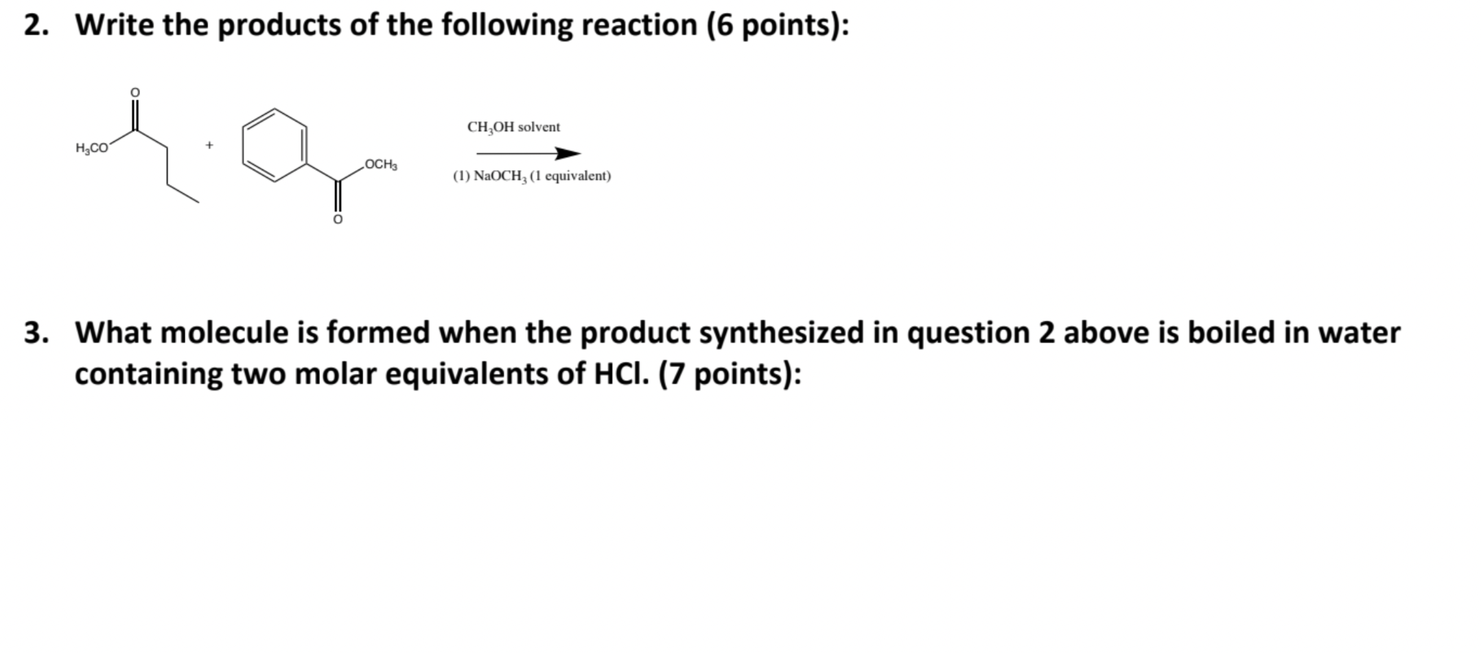 Solved 2. Write the products of the following reaction (6 | Chegg.com