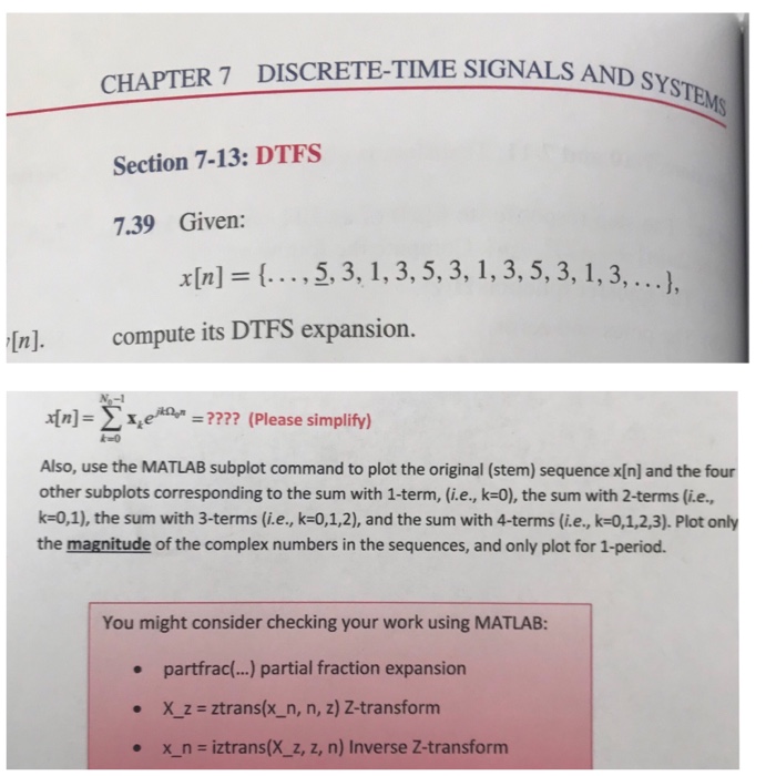 Solved DISCRETE-TIME SIGNALS AND sv CHAPTER 7 Section 7-13: | Chegg.com