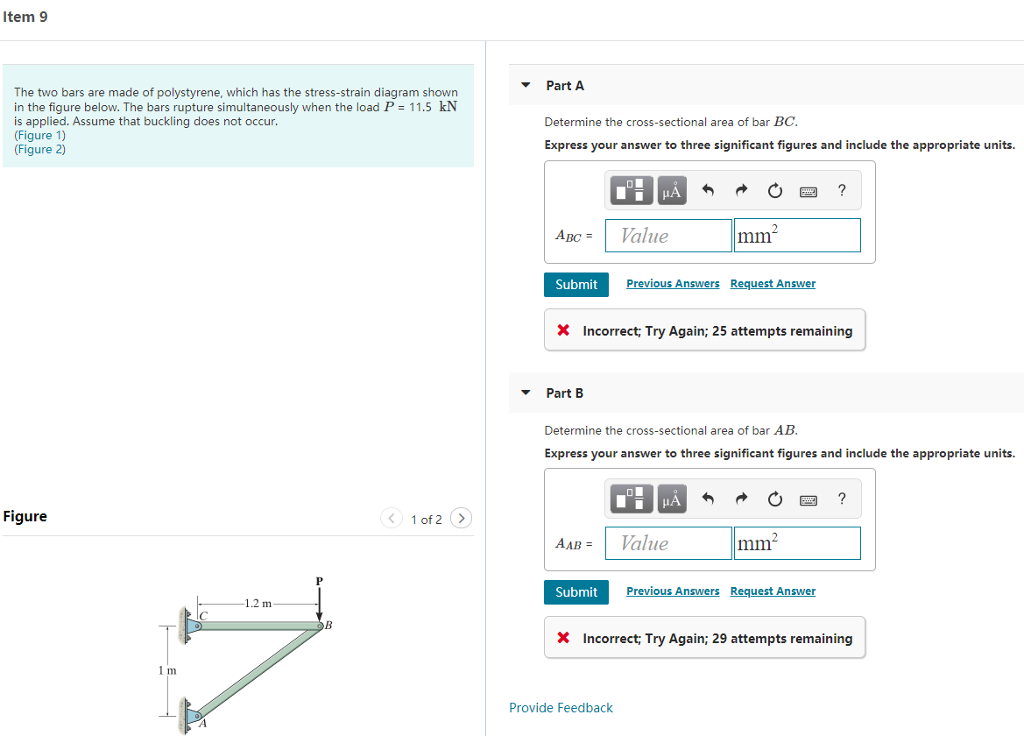 Solved Item 9 Part A The two bars are made of polystyrene, | Chegg.com