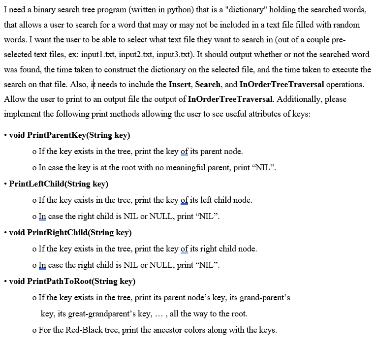I need a binary search tree program (written in | Chegg.com