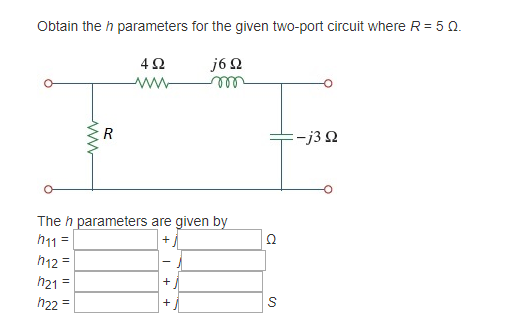 Solved 5 Ω Obtain The H Parameters For The Given Two-port | Chegg.com