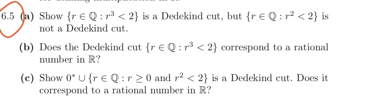 Solved 6.5 (a) Show {r € Q : R³