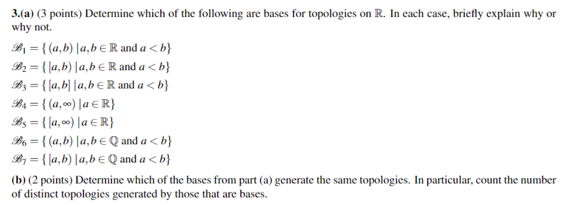 Solved 3.(a) (3 Points) Determine Which Of The Following Are | Chegg.com