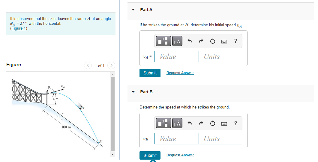 Solved It is observed that the skier leaves the ramp A at an