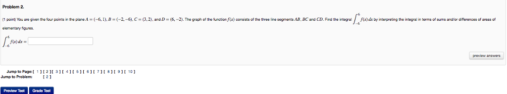 Solved Problem 2. (1 point) You are given the four points in | Chegg.com