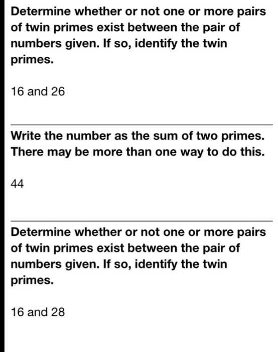 Solved Determine whether or not one or more pairs of twin