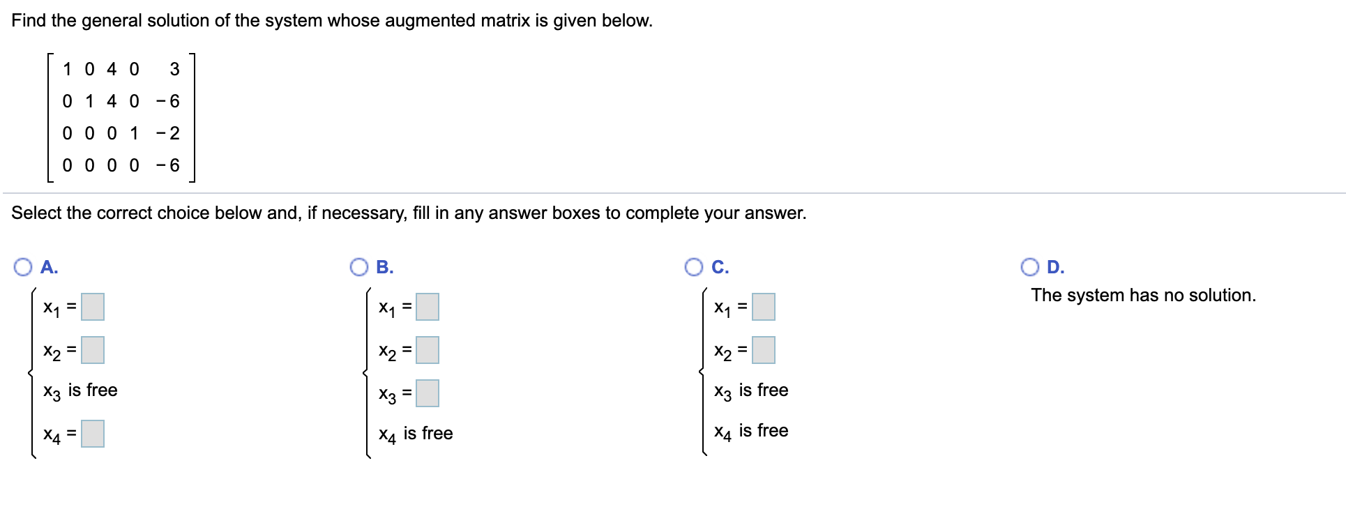 Solved Row reduce the matrix to reduced echelon form.