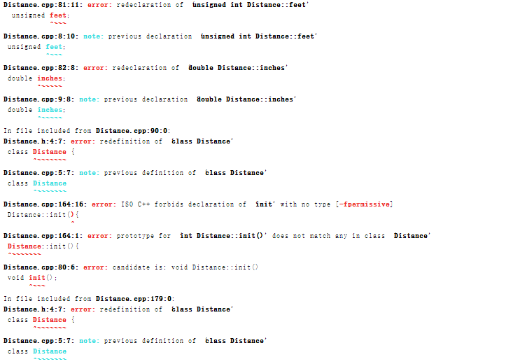 Solved unsigned int Distance::feet Distance.cpp:81:11: | Chegg.com