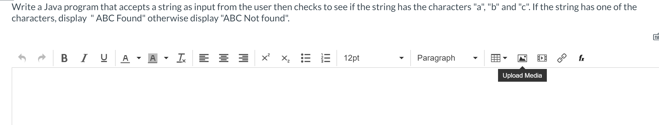 Solved Write a Java program that accepts a string as input | Chegg.com