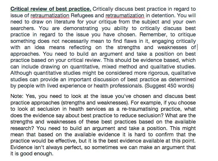 Critical review of best practice. Critically discuss | Chegg.com