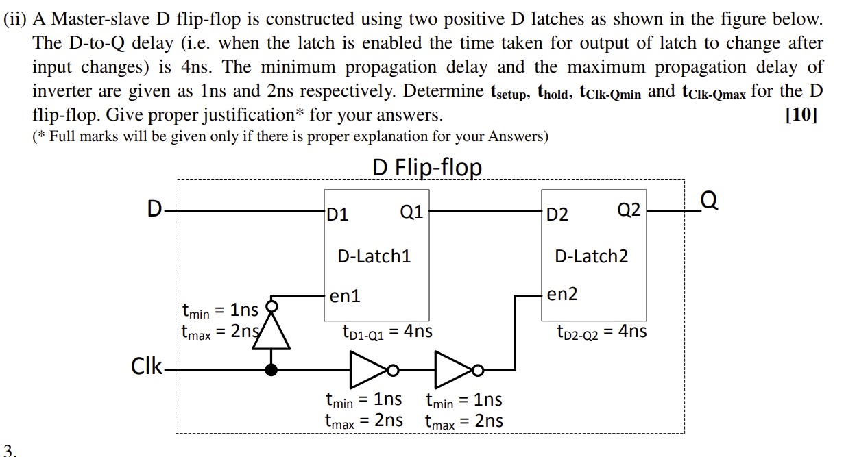 Solved (ii) ﻿A Master-slave D flip-flop is constructed using | Chegg.com