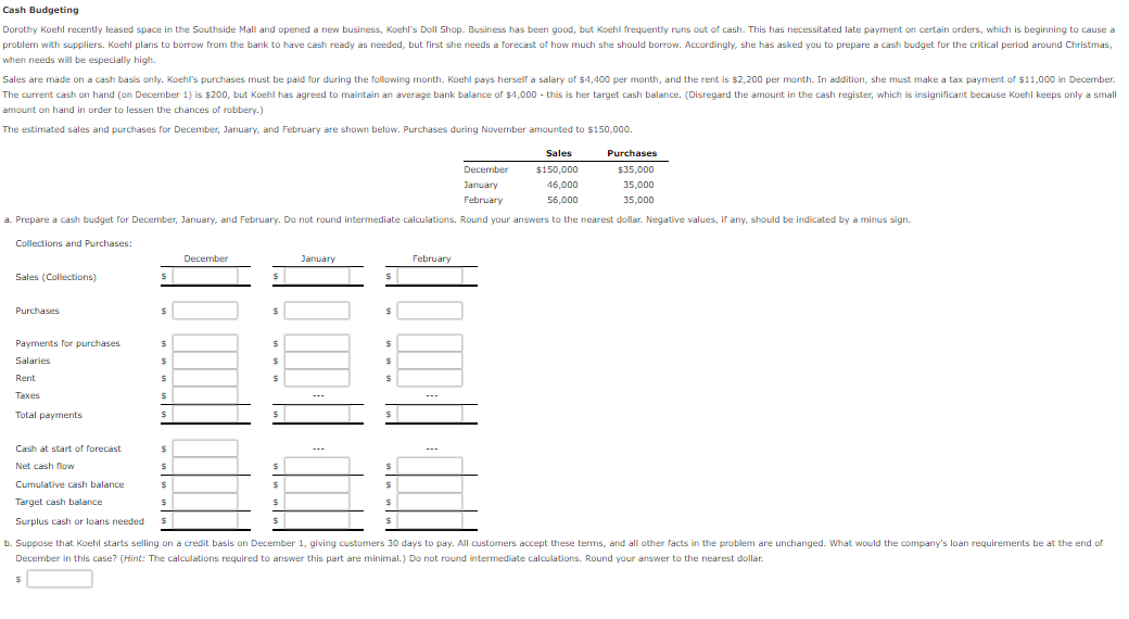 solved-cash-budgeting-dorothy-koehl-recently-leased-space-in-chegg