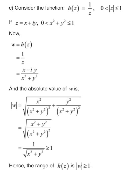 Solved C Consider The Function H Z 0