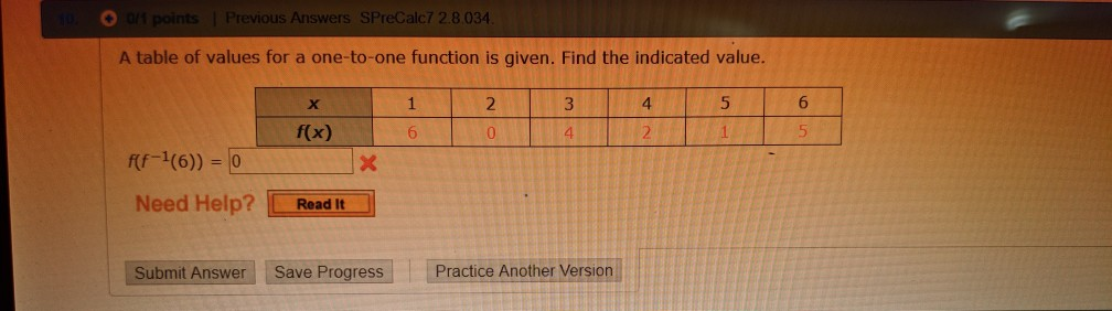 solved-a-table-of-values-for-a-one-to-one-function-is-given-chegg