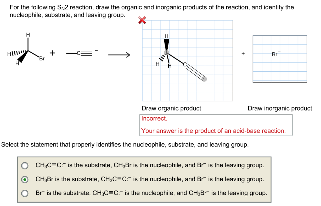 For The Following Sn2 Reaction Draw The Organic And Products