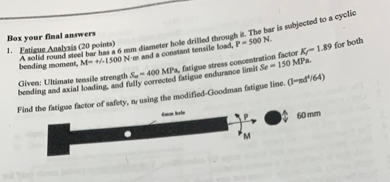 Solved Box your final answers A solid round steel bar has a | Chegg.com