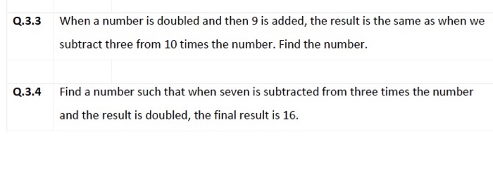 Solved Q.3.3 When a number is doubled and then 9 is added, | Chegg.com