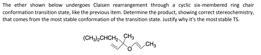 Solved The ether shown below undergoes Claisen rearrangement | Chegg.com