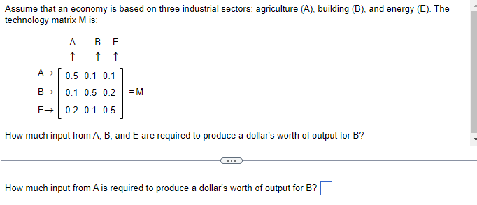 Assume That An Economy Is Based On Three Industrial | Chegg.com