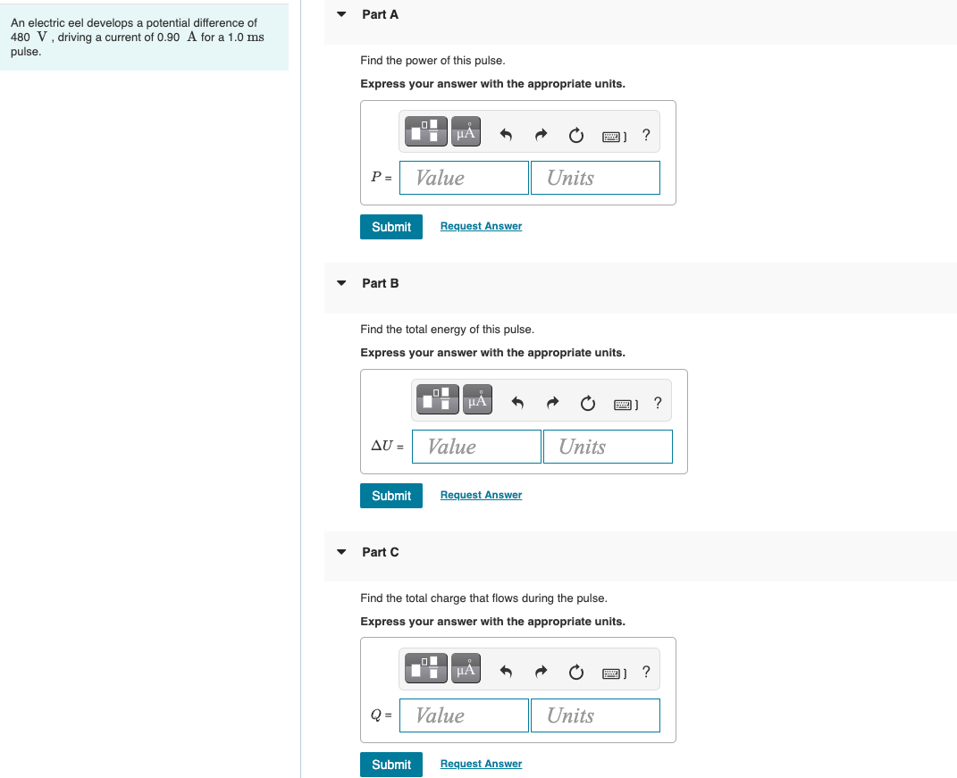 Solved An electric eel develops a potential difference of