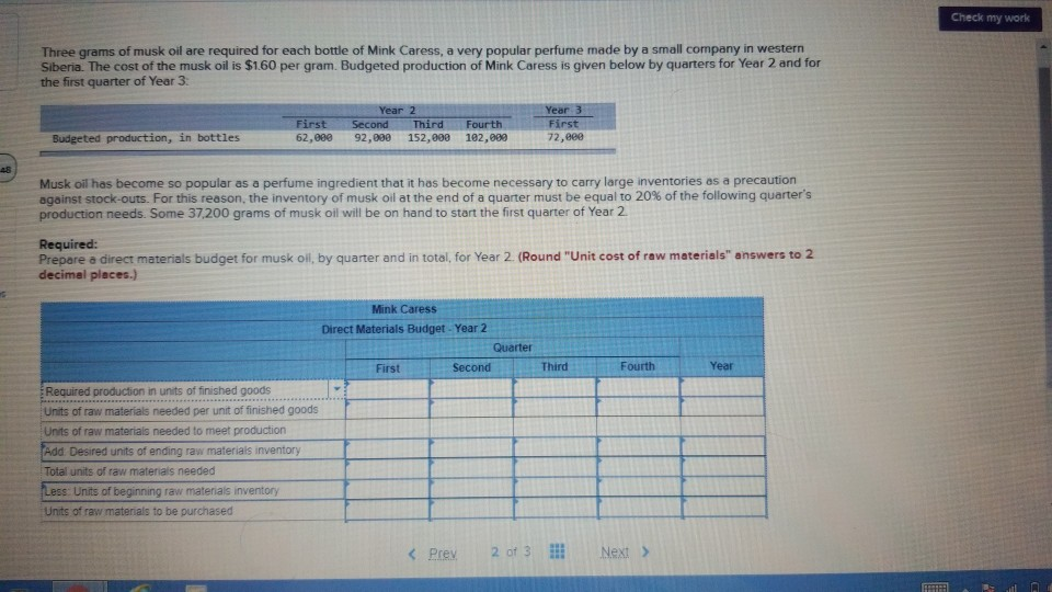 Check My Work Three Grams Of Musk Oil Are Required Chegg 