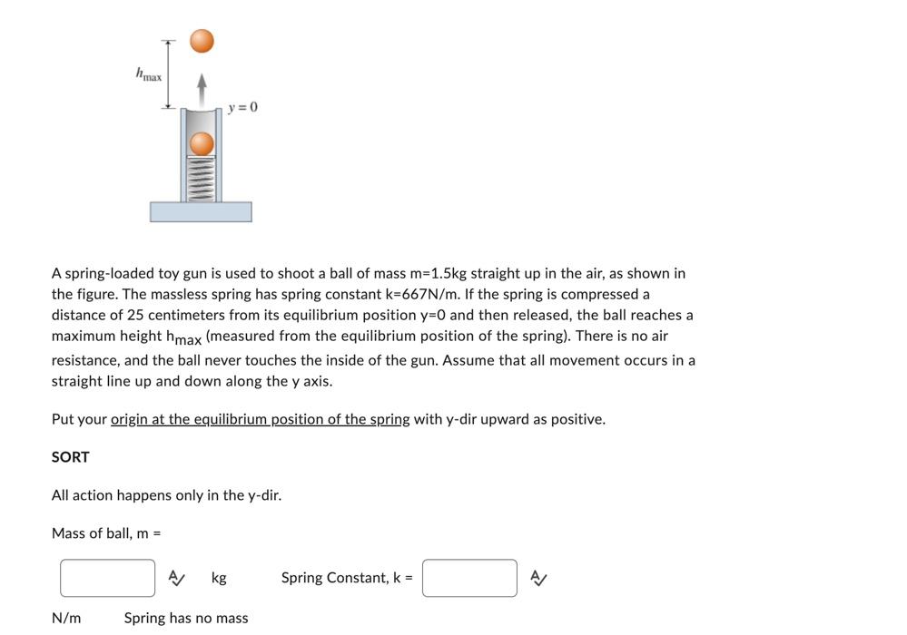Solved A spring-loaded toy gun is used to shoot a ball of | Chegg.com