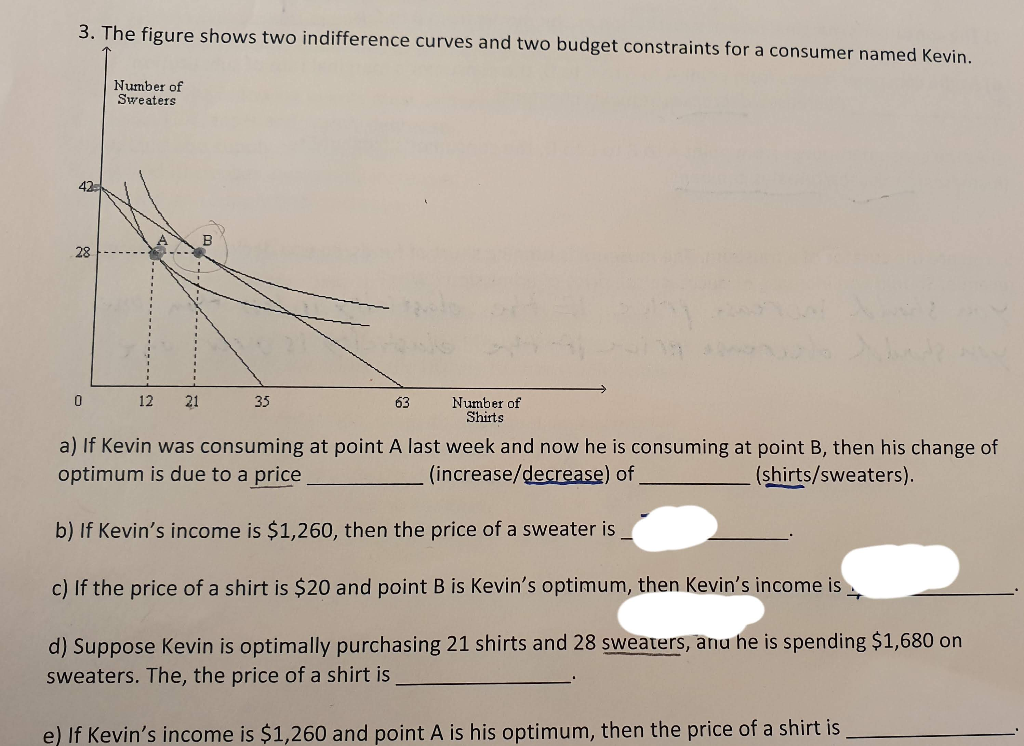 Solved 3. The figure shows two indifference curves and two | Chegg.com