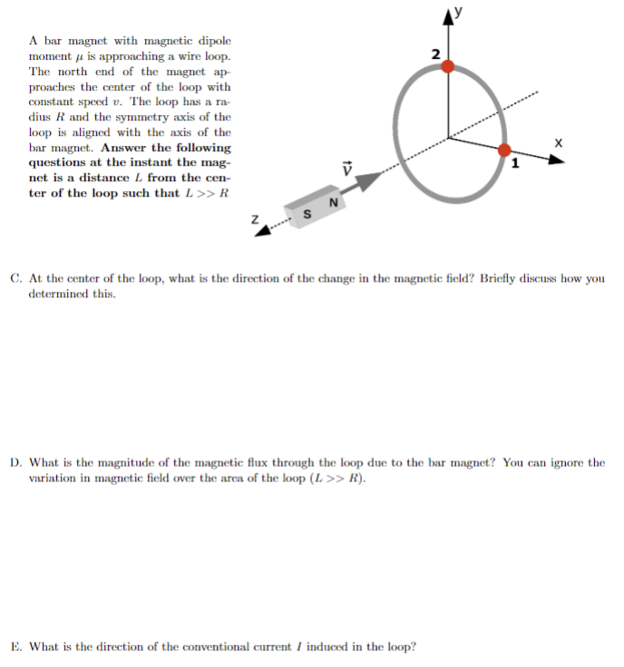 A bar magnet with magnetic dipole moment μ is | Chegg.com