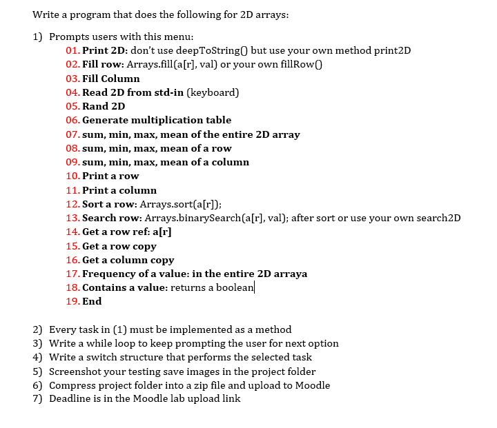 Solved Java Eclipse (Use methods for every task) Answer must | Chegg.com