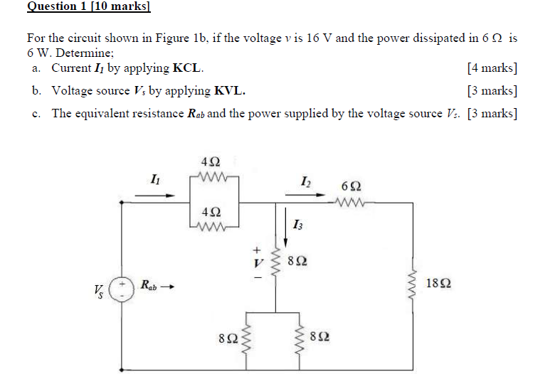 Solved Question 1 [10 marks) For the circuit shown in Figure | Chegg.com