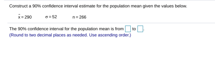 Solved Construct a 90% confidence interval estimate for the | Chegg.com