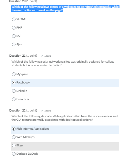Solved Question 20 (1 point) Which of the following allows | Chegg.com
