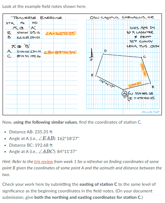 Solved Look at the example field notes shown here. - Now, | Chegg.com