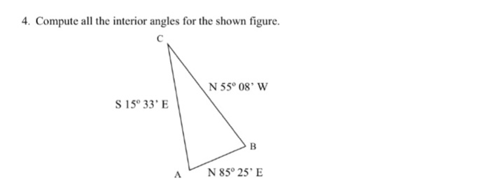 Solved Compute all the interior angles for the shown figure. | Chegg.com