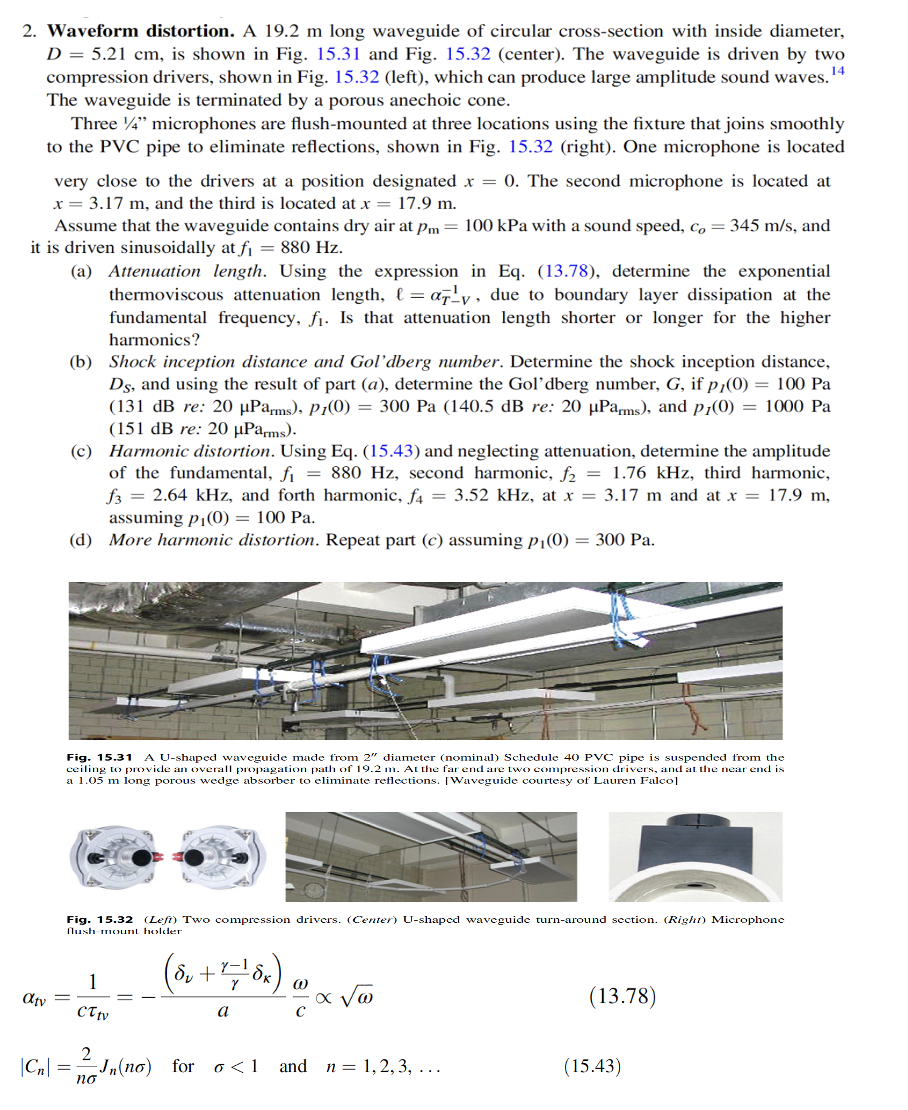 2. Waveform distortion. A 19.2 m long waveguide of | Chegg.com
