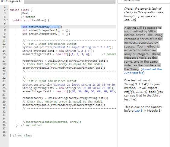 Solved * Utils.java 1 2 - public class { 3 @Test 4 // method | Chegg.com