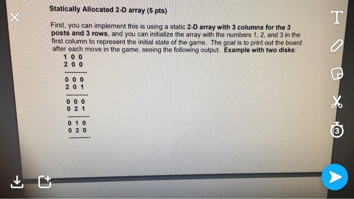 Solved Statically Allocated 2-D array (5 pts) First, you can | Chegg.com