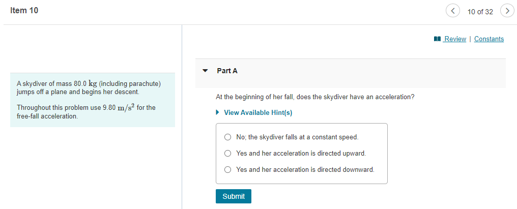 Solved A Skydiver Of Mass 80.0 Kg (including Parachute) | Chegg.com