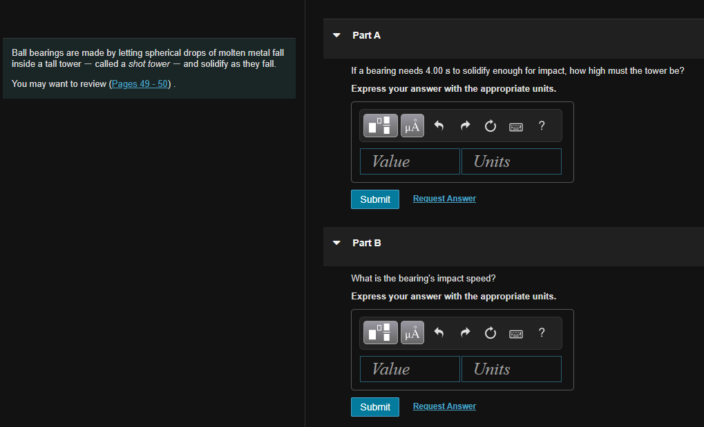 [Solved] Ball bearings are made by letting spherical drop