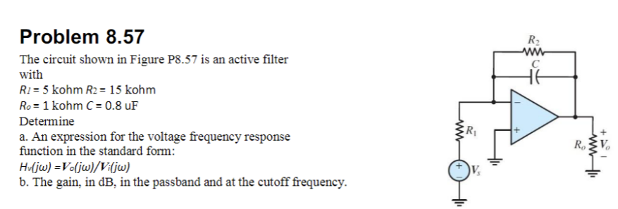 Solved Problem 8.57 The circuit shown in Figure P8.57 is an | Chegg.com