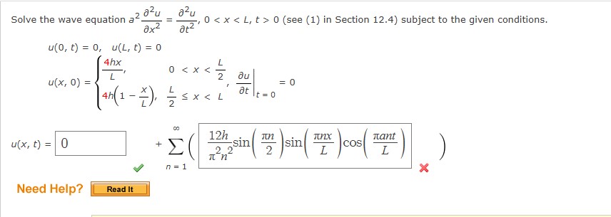 Solved Solve the wave equation | Chegg.com