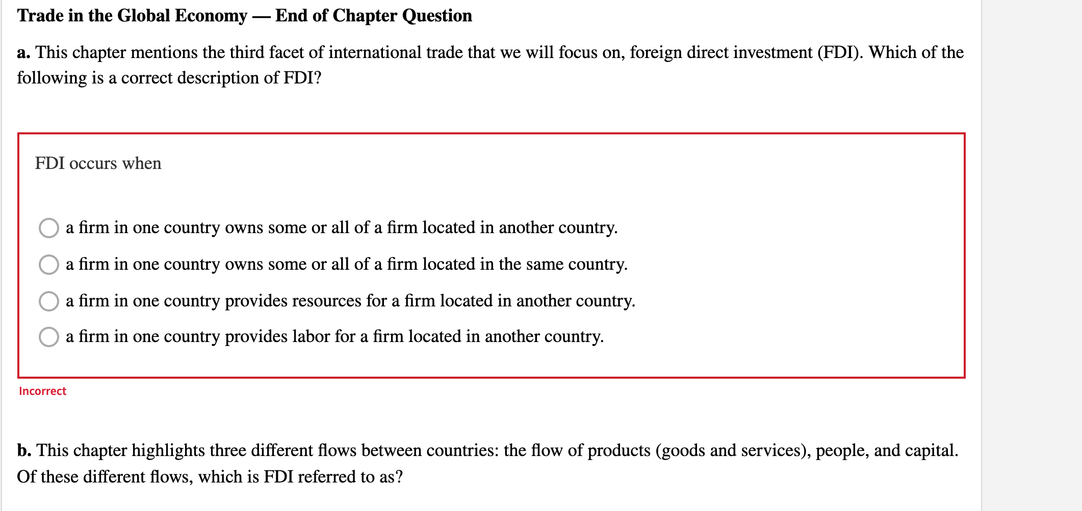 Solved Trade In The Global Economy — End Of Chapter Question | Chegg.com